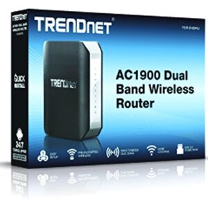 TRENDnet AC1900 Dual Band Wireless AC Gigabit Router, 2.4GHz 600Mbps+5Ghz 1300Mbps, One-Touch Network connection, 1 USB 2.0 Port, 1 USB 3.0 Port, DD-WRT Compatible, IPv6, Guest Network, Parental controls, TEW-818DRU