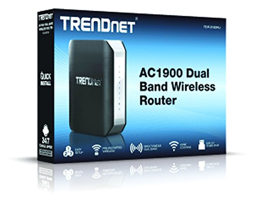 TRENDnet AC1900 Dual Band Wireless AC Gigabit Router, 2.4GHz 600Mbps+5Ghz 1300Mbps, One-Touch Network connection, 1 USB 2.0 Port, 1 USB 3.0 Port, DD-WRT Compatible, IPv6, Guest Network, Parental controls, TEW-818DRU