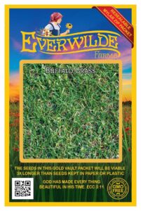 everwilde farms - 100 buffalo grass native grass seeds - gold vault jumbo seed packet