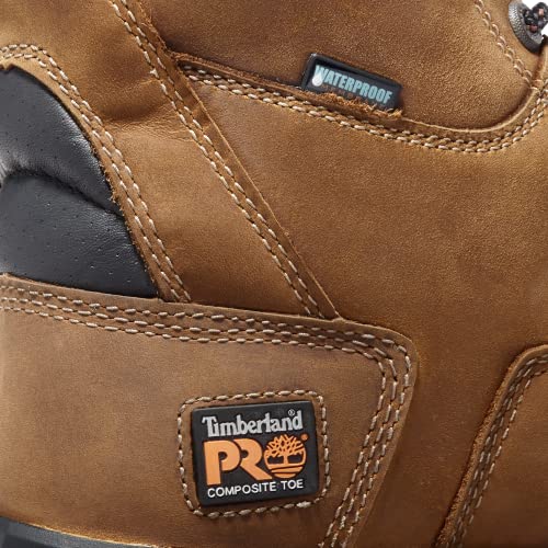 Timberland PRO Men's 8 Inch Boondock Composite Toe Waterproof Industrial Work Boot,Brown Oiled Distressed Leather,11 M US