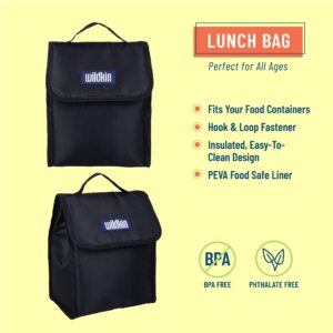 Wildkin Kids Insulated Lunch Bag for Boys & Girls, Reusable Lunch Bag is Perfect for Daycare & Preschool, Ideal Size for Packing Hot or Cold Snacks for School & Travel Lunch Bags (Rip-Stop Black)