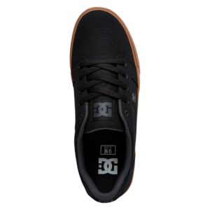 DC Men's Anvil Casual Skate Shoe, Black/Gum, 12 D M US