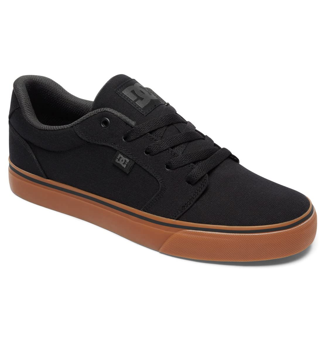 DC Men's Anvil Casual Skate Shoe, Black/Gum, 12 D M US