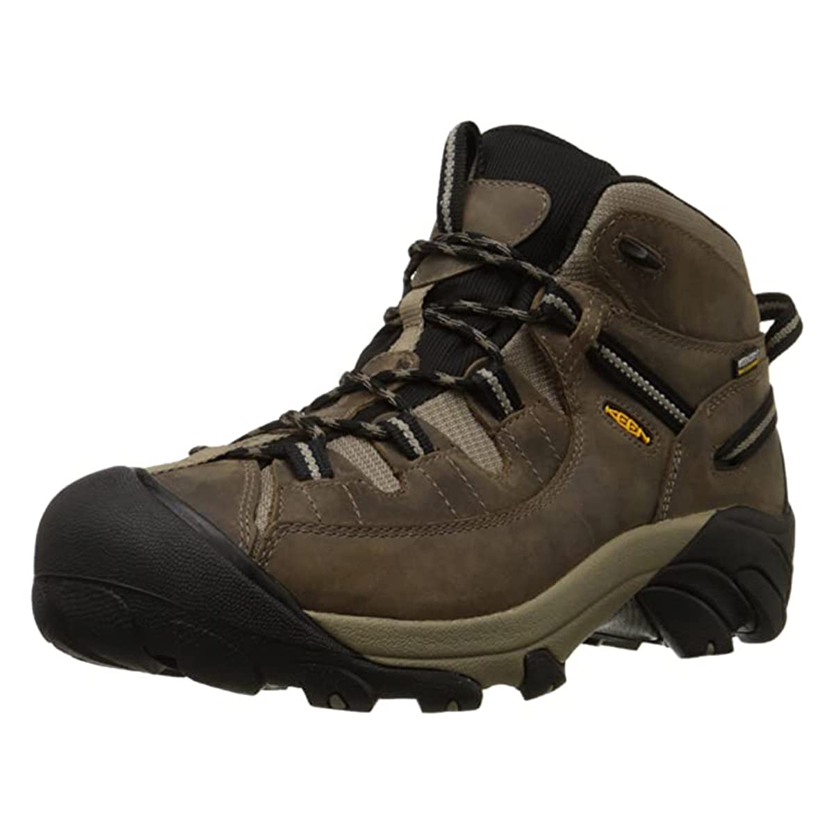 KEEN Men's Targhee 2 Mid Height Waterproof Hiking Boots, Shitake/Brindle, 10.5 Wide