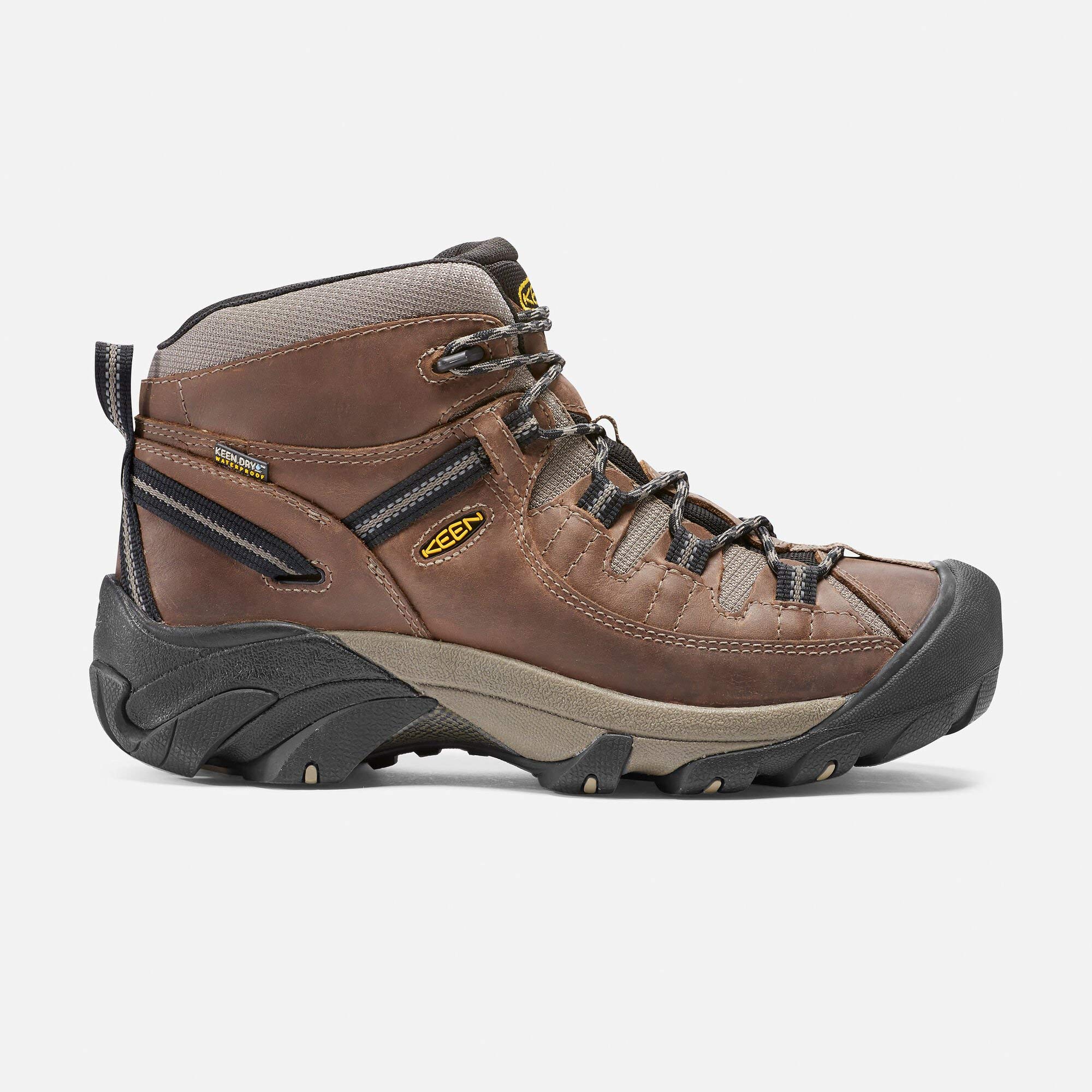 KEEN Men's Targhee 2 Mid Height Waterproof Hiking Boots, Shitake/Brindle, 10.5 Wide