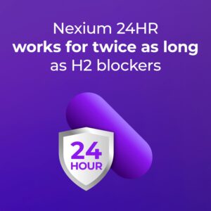 Nexium 24HR Acid Reducer Heartburn Relief Capsules for All-Day and All-Night Protection from Frequent Heartburn, Heartburn Medicine with Esomeprazole Magnesium - 42 Count