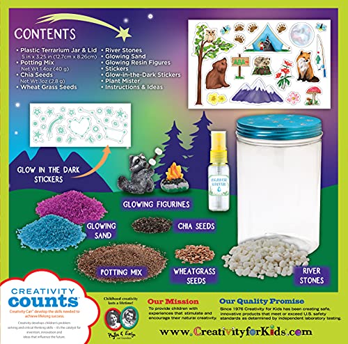 Creativity for Kids Grow 'N Glow Terrarium Kit for Kids - Educational Science Kits Ages 6-8+, Kids Gifts for Boys and Girls, Craft and STEM Projects