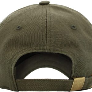 KB-LOW OLV Classic Cotton Dad Hat Adjustable Plain Cap. Polo Style Low Profile (Unstructured) (Classic) Olive Adjustable