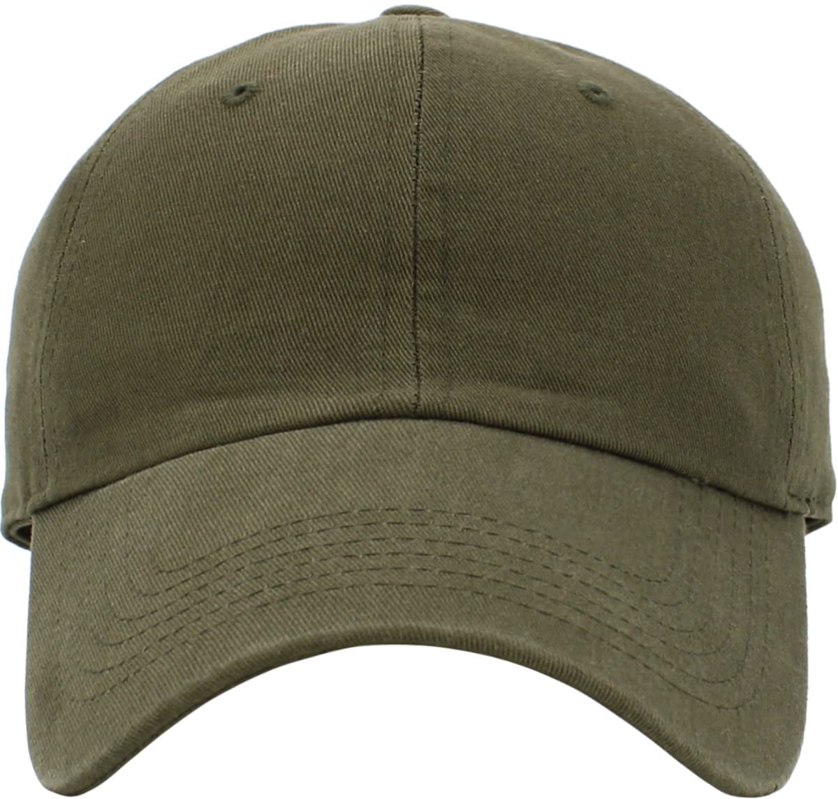 KB-LOW OLV Classic Cotton Dad Hat Adjustable Plain Cap. Polo Style Low Profile (Unstructured) (Classic) Olive Adjustable