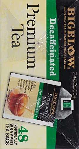 Bigelow 48 Count Premium Decaffeinated Blend Black Tea, Contains 48 Individually Wrapped Tea Bags, Decaf Tea