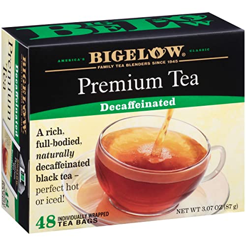 Bigelow 48 Count Premium Decaffeinated Blend Black Tea, Contains 48 Individually Wrapped Tea Bags, Decaf Tea