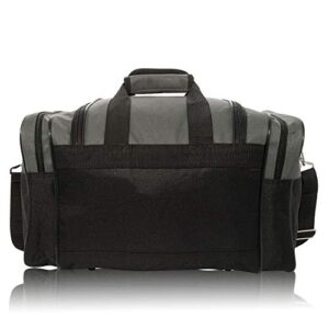 Dalix 17'' Blank Duffle Bag in Gray and Black Medium