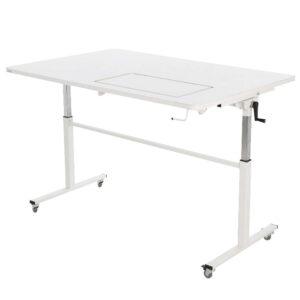 kangaroo sewing furniture tasmanian ii height adjustable cutting table sewing workstation - white