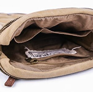 Gootium Small Canvas Cross Body Messenger Bag, Khaki