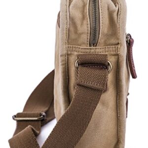 Gootium Small Canvas Cross Body Messenger Bag, Khaki