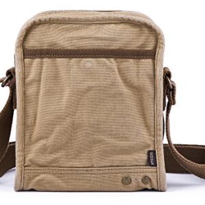 Gootium Small Canvas Cross Body Messenger Bag, Khaki