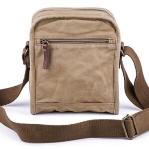 Gootium Small Canvas Cross Body Messenger Bag, Khaki