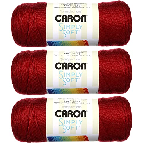 Caron Simply Soft Yarn Solids (3-Pack) Autumn Red H97003-97303