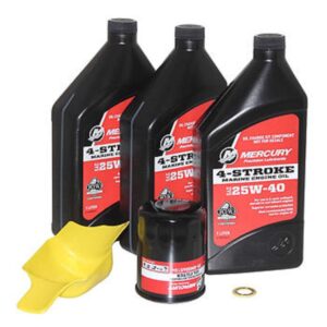 mercury 25w-40 oem oil change & filter kit 40-50-60hp four stroke outboard 8m0081916