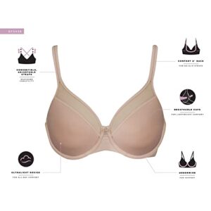 Bali womens Bali Women's One Smooth U Ultra Light Convertible Df3439 Bras, Nude, 36DD US