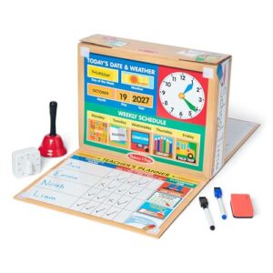 melissa & doug school time! classroom play set game - be teacher or student - fsc certified