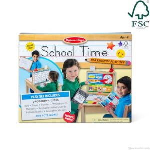 Melissa & Doug School Time! Classroom Play Set Game - Be Teacher or Student - FSC Certified