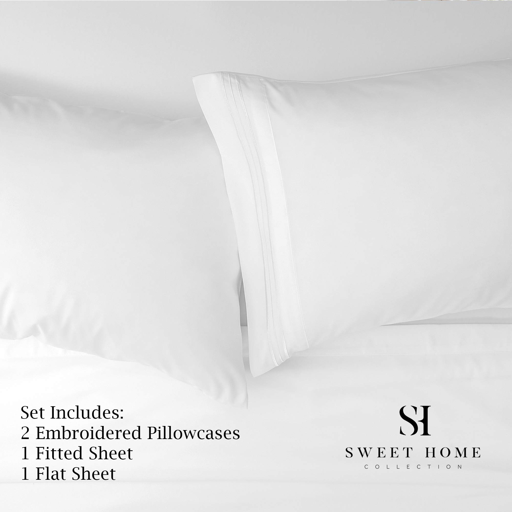 1500 Supreme Collection Queen Sheet Sets White - Luxury Hotel Bed Sheets and Pillowcase Set for Queen Mattress - Extra Soft, Elastic Corner Straps, Deep Pocket Sheets, Queen White