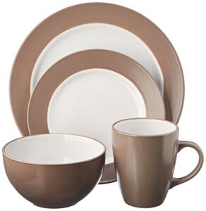 pfaltzgraff harmony taupe 16-piece stoneware dinnerware set, service for 4