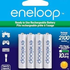 Eneloop Panasonic BK-4MCCA8BA AAA 2100 Cycle Ni-MH Pre-Charged Rechargeable Batteries, 8-Battery Pack