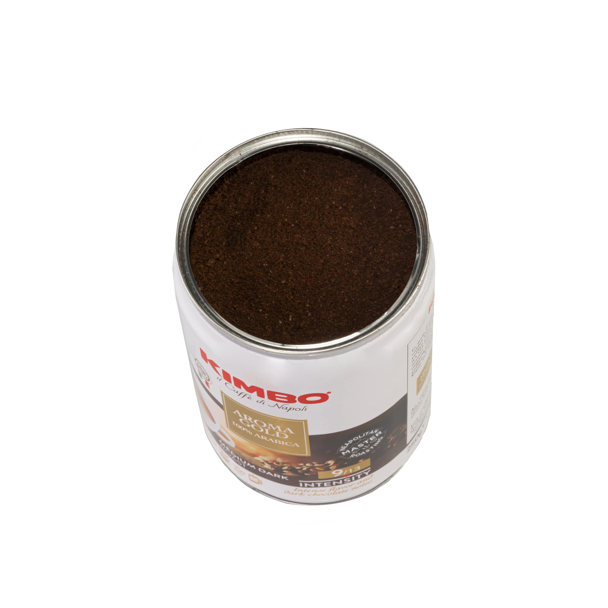 Kimbo Espresso Aroma Gold 100% Arabica Ground Coffee - Blended and Roasted in Italy - Medium to Dark Roast with a Rich Dark Chocolate Flavor - 8.8 oz Can