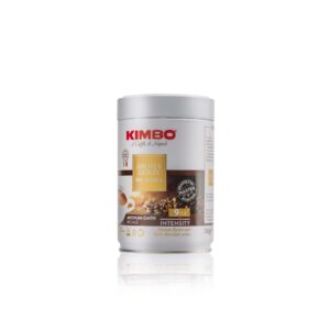 Kimbo Espresso Aroma Gold 100% Arabica Ground Coffee - Blended and Roasted in Italy - Medium to Dark Roast with a Rich Dark Chocolate Flavor - 8.8 oz Can