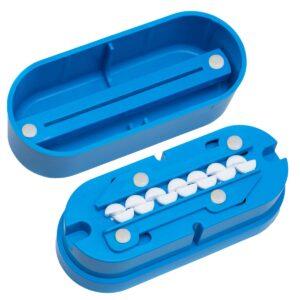 Multiple Pill Splitter. Original Patented Design, with Accurate Pill Alignment, Sturdy Cutting Blade and Blade Guard, for Splitting and Quartering Round or Oblong Pills.US Patent No. 9,827,165.