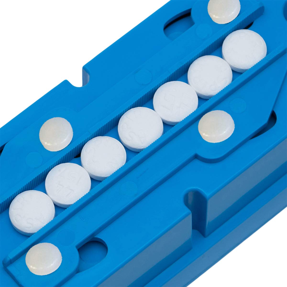 Multiple Pill Splitter. Original Patented Design, with Accurate Pill Alignment, Sturdy Cutting Blade and Blade Guard, for Splitting and Quartering Round or Oblong Pills.US Patent No. 9,827,165.