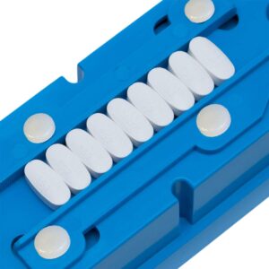 Multiple Pill Splitter. Original Patented Design, with Accurate Pill Alignment, Sturdy Cutting Blade and Blade Guard, for Splitting and Quartering Round or Oblong Pills.US Patent No. 9,827,165.