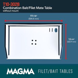 MAGMA Products Bait/Filet Mate Table, White/Black/White, 20" (T10-302B)