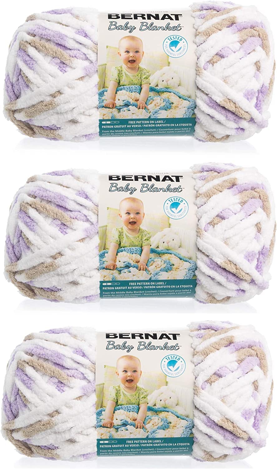 Bernat Baby Blanket Yarn (3-Pack) Little Lilac Dove 161103-31133