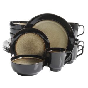 gibson home bella galleria 16 piece dinnerware set, taupe