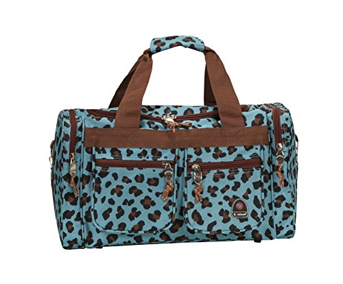 Rockland Duffel Bag, BLUELEOPARD, 19"