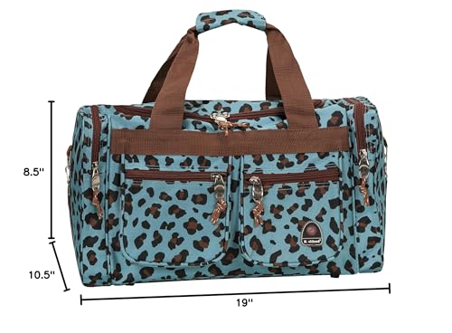 Rockland Duffel Bag, BLUELEOPARD, 19"