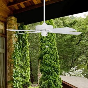 Honeywell Ceiling Fans Belmar, 52 Inch Traditional Indoor Outdoor LED Ceiling Fan with No Light, Pull Chain, Three Mounting Options, ETL Wet Rated, Reversible Motor - 50198-01 (White)