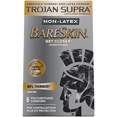 Trojan Supra Non-latex Bareskin Condoms 3 Packs of 6