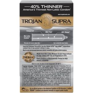 Trojan Supra Non-latex Bareskin Condoms 3 Packs of 6