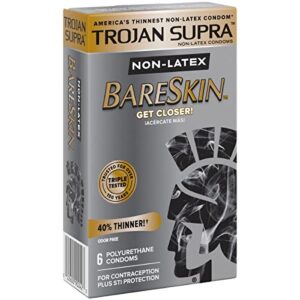 Trojan Supra Non-latex Bareskin Condoms 3 Packs of 6