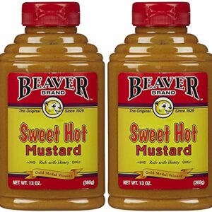 Beaver Brand Sweet Hot Mustard, 13 oz Squeezable Bottles, 2 pk