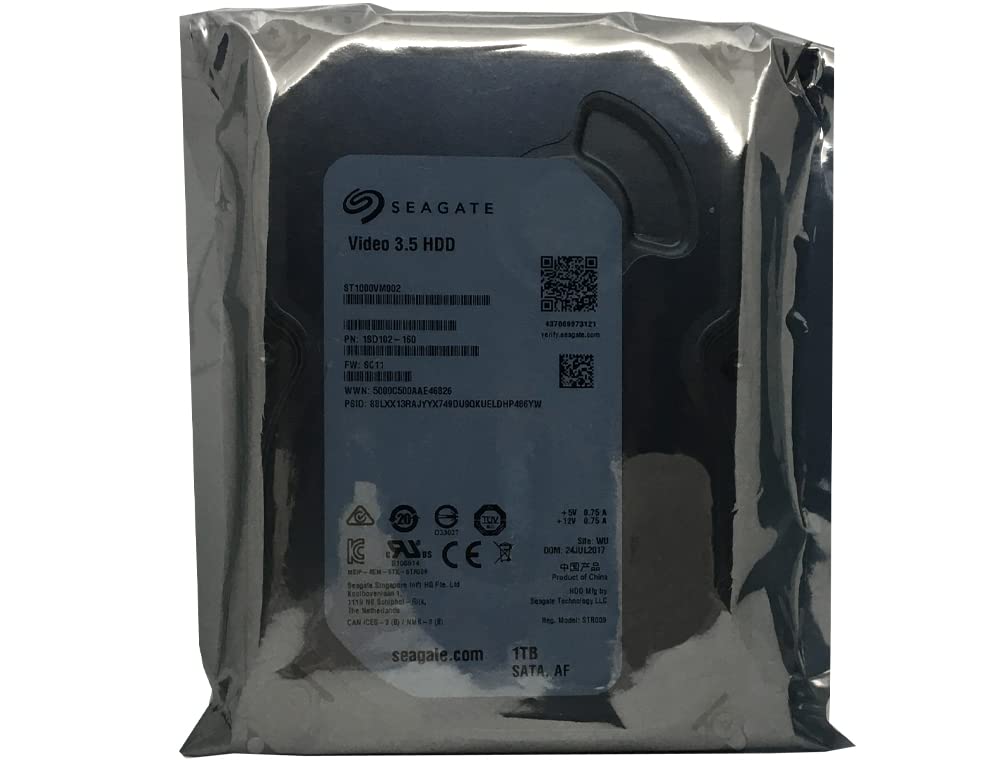 Seagate Video 3.5 HDD Internal Hard Drive Bare Drive - 1000GB (ST1000VM002)