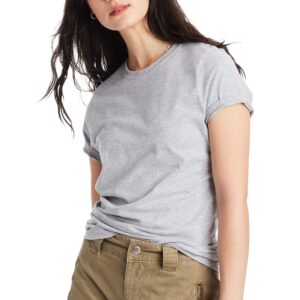 hanes women's perfect-t short sleeve t-shirt, light steel, xx-large