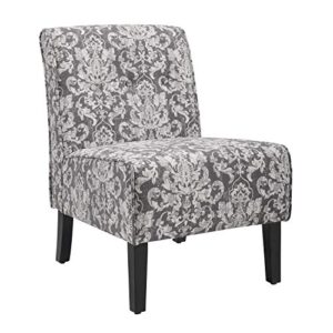 Linon Coco Accent Chair, Gray Damask