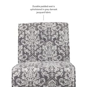 Linon Coco Accent Chair, Gray Damask