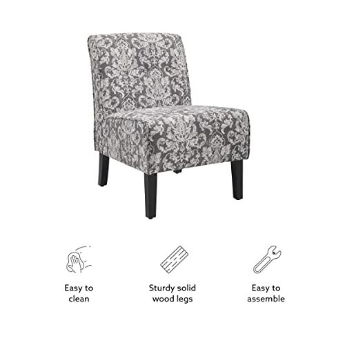 Linon Coco Accent Chair, Gray Damask