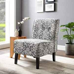 Linon Coco Accent Chair, Gray Damask